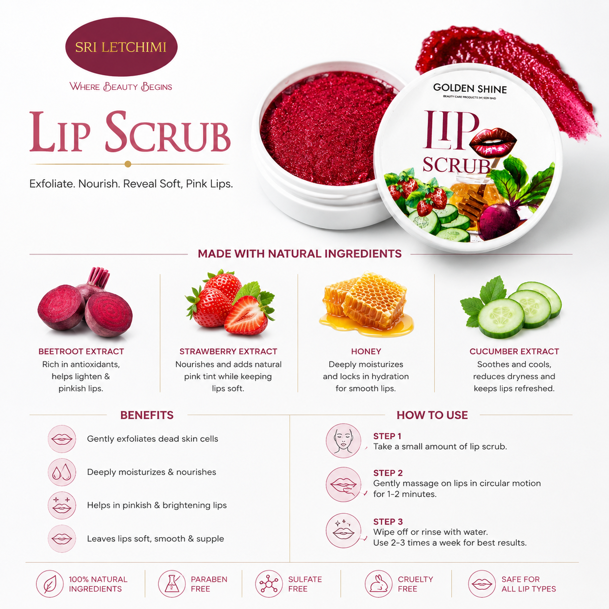 Lip Scrub SMALL | Golden Shine HQ - Image 2